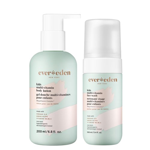 Evereden Multi-Vitamin Kids Face Wash & Multi-Vitamin Body Lotion: Melon Juice - Clean and Non-Toxic Products | Multi-Vitamin Skin Care for Kids