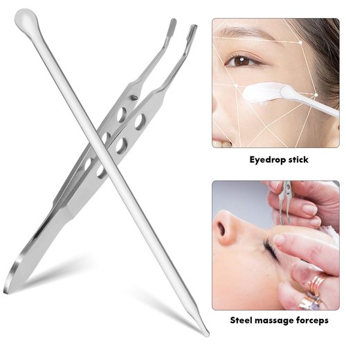 iplusmile Meibomian Gland Expressor & Eyelid Massage Tweezers Tool - Stainless Steel Forceps for Dry Eye Stye Relief, Eye Gland Care