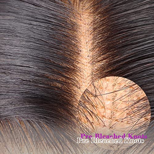 MY SHINY WIGS Real HD Lace Frontal 13x4 HD Frontal Ultra Thin Bleach Knots Virgin Human Hair Pre Plucked with Baby Hair Undetectable & Invisible Lace Straight 16 Inch