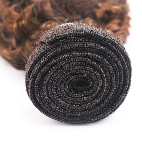 Braizlian Virgin Hair 3 Bundles - Dark Brown & Honey Blonde Ombre Water Wave Bundles - 28, 30, 32 Inch P4/30 Human Hair