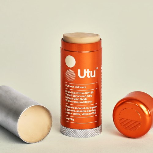 UTU - SPF50 Stick Mineral Sunscreen | Vitamin C+E, Jojoba + Sesame Oil, Lightly Tinted | Reef Safe, Cruelty Free, Broad Spectrum (28 g | 1 oz)