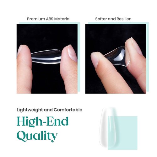 beetles Gel Polish 2 in 1 Nail Glue and Base Gel Kit for Acrylic Nails,and Medium Coffin False Nails Tips 500Pcs Fake Gel Tips