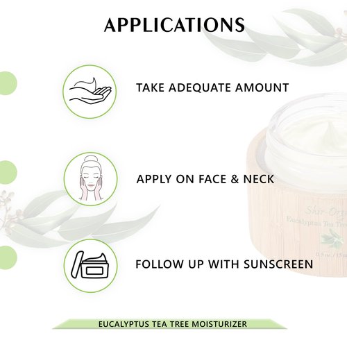 Shira Organic 15ml - Eucalyptus Tea Tree Moisturizer – Hydrating Facial Cream for Normal to Oily Skin, Natural Skin Care with Pure Ingredients, Lightweight Daily Moisturizer for Women