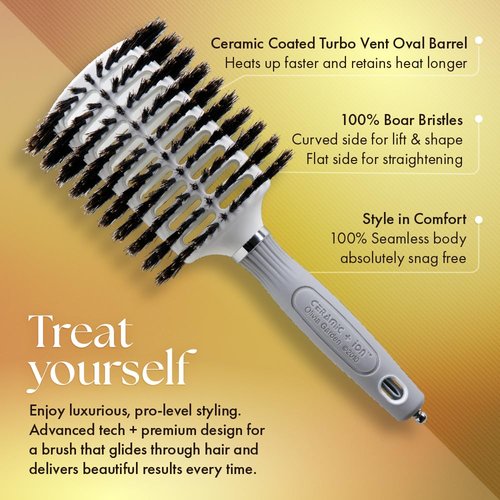 Olivia Garden Ceramic + Ion Turbo Vent Boar Hair Brush, Oval