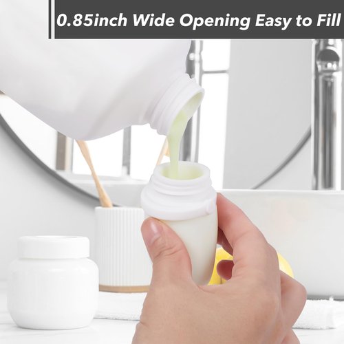 BienBion 1oz Silicone Travel Bottles for Toiletries (4-Pack), TSA Approved Leakproof Toiletry Bottles with Locking Lid, Refillable Travel Size Containers for Shampoo, Body Wash, Camping & Trips