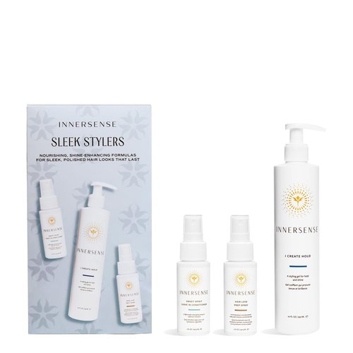 INNERSENSE Organic Beauty - Sleek Stylers Set | I Create Hold, Sweet Spirit Leave-In Conditioner, Hair Love Prep Spray | Non-Toxic, Cruelty-Free, Clean Haircare (3 piece set)