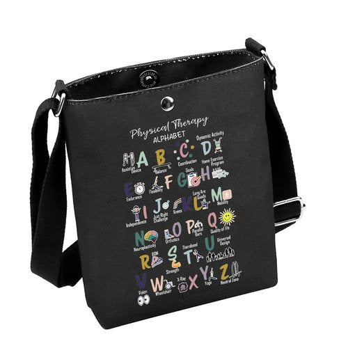 MNIGIU Physical Therapy Tote Bag PT Handbag P-T Appreciation Gift PTA Gift PT G-ift Occupational Therapist Graduation g-ift (PTBlack)