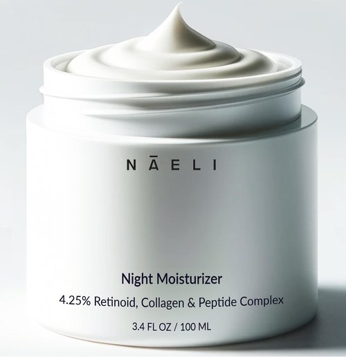 Retinoid Cream - 4.25% Retinol Night Moisturizer for Face & Neck with Collagen, Peptides & Hyaluronic Acid - Anti Aging Wrinkle Cream, Improves Skin Tone & Texture, 3.4 oz
