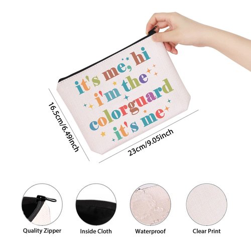 TSOTMO Color Guard Makeup Bag It's Me, Hi I'm The Color Guard It's Me BAG Flag Gift Marching Band Flag (colorguard)