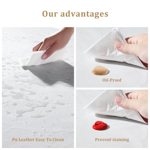 Waterproof Massage Table Cover,51 x 87 Inch Reusable Wax Mat Pad PVC Body Wax Bed Pad Protection Cover Sheet for Massage Bed, Wax Bed Sheet for Waxing Body Wax Bed Pad for Tattoo(White 2 Pcs)