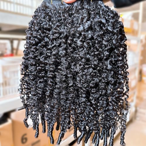 Burmese Curly Clip in Hair Extensions Human Hair 3C4A Lace Clip in Human Hair Extensions 2 Pack 240g 14pcs Spirally Curly Classic Clips Ins Real Human Hair Extension Full Head For Black Women 18 Inch