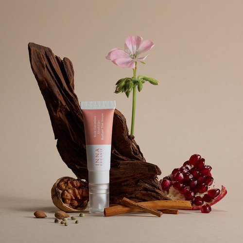 INNA ORGANIC Tinted Lip Balm, Moisturizing, Healing, Light Rosy color, 100% Vegan Lip Serum, EWG & COSMOS Certified| suitable for 10-15, kids | Rose Geranium Essential Oils | Luxury Clean Beauty