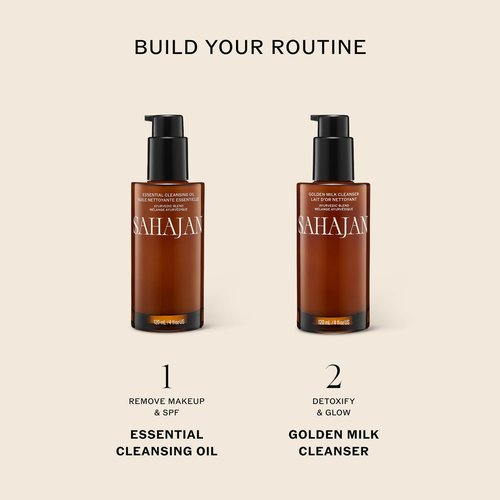 Sahajan Golden Milk Cleanser with Turmeric, Vitamic C + Black Cumin Seed Oil | Ayurvedic Clean Gentle Daily Milky Gel Cleanser | Unclogs Pores, Refines Texture, Calms Redness | 4 fl oz