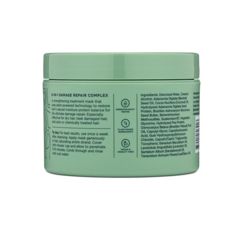 Sienna Naturals - Plant Power Repair Mask - Deep Conditioner for Damaged & Dry Hair - Strengthens, Hydrates & Repairs with Baobab Protein & Coconut Oil - Clean, Vegan Formula - 8 fl oz