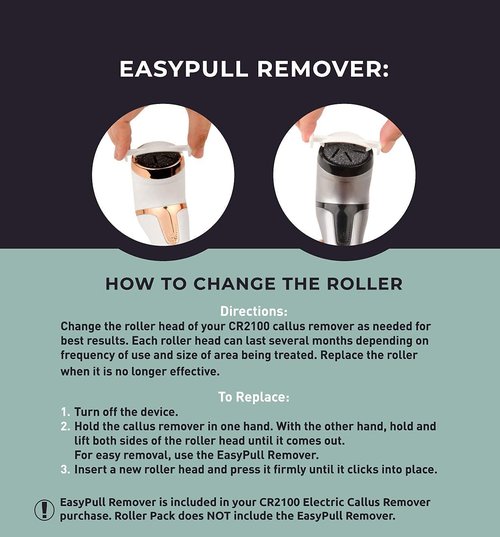 Own Harmony Electric Callus Remover with Vacuum and 7 Rollers Bundle - Foot Care for Women - Professional Pedicure Tools for Pedi Care Vac, CR2100 Electric Feet File, Best for Hard Dry, Cracked Heels