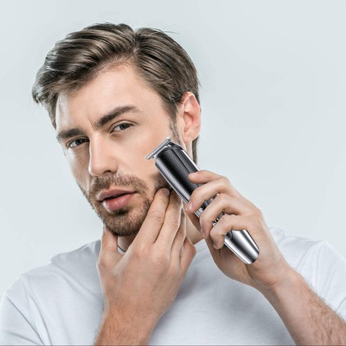 Hatteker Mens Beard Trimmer Grooming kit Hair Trimmer Mustache Trimmer Body Groomer for Nose Ear Facial Hair Cordless Waterproof 5 in 1