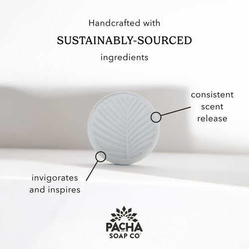 Pacha Soap Co. Shower Steamers – Breathe, Eucalyptus & Peppermint Scent, Essential Oil Aromatherapy Tablets for Relaxation & Self-Care, Handcrafted in the USA with Clean Ingredients, 3-Pack, 6 oz Each