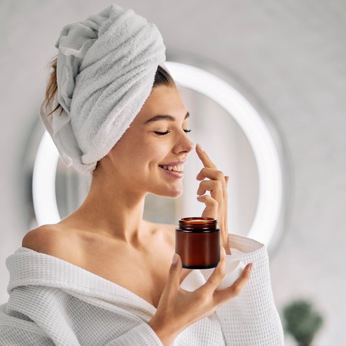 4oz Jars with Lids, Hoa Kinh 12 Pack Amber Glass Jars with Lids Empty Cosmetic Containers Round Airtight Glass Jar with Inner Liners and black Lid for Storing Lotions, Powders, and Ointments