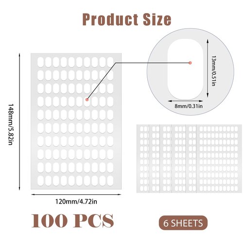 600 Pcs False Tip Double Sided Adhesive Tapes for Nail Art Holder Pre-cut Display Strips