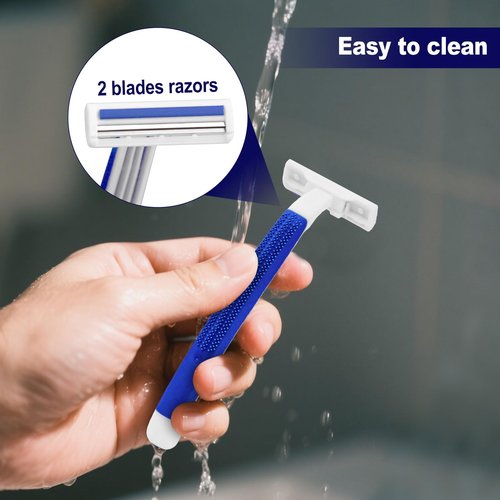 Disposable Razors in Bulk,razors individually wrapped bulk,Twin Blade Razors with Clear Safety Cap and Shaving Cream, Razors For Homeless, Hotel,Air Bnb,Shelter/Homeless/Travel (50 PCS)