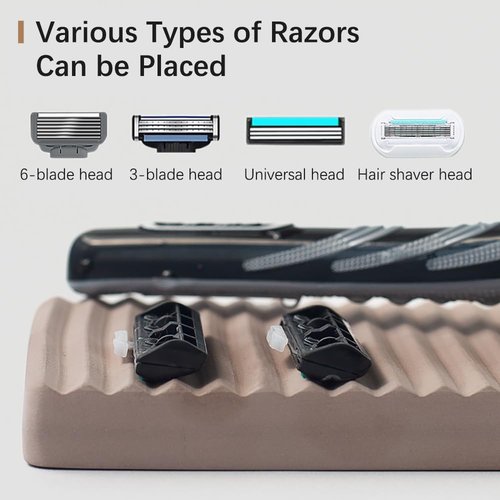 NICITY Diatomite Razor Holder for Shower,Water Absorption Fast Drying Natural Diatomite Tray for Razor Soap Shaving Cream Foam Bottle Face Wash (Light grey)