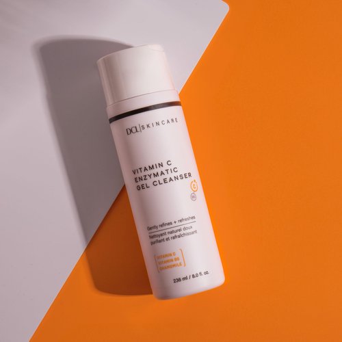 DCL Skincare Vitamin C Enzymatic Gel Cleanser with Sugar Fruit Enzymes & Vitamins C/B5, 8.0 Fl oz