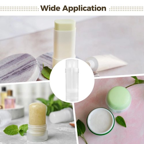 30 PCS Empty Deodorant Containers, 2 oz Refillable Semi-Transparent Plastic Stick Tubes, 60 ml Twist-up Filling Bottles for DIY Sunscreen, Balm, Lotion Bar