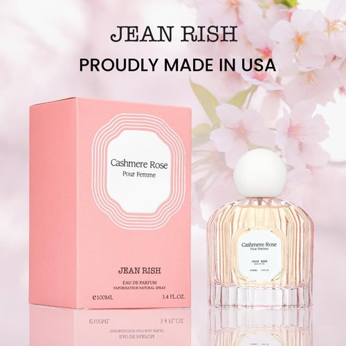 Jean Rish Cashmere Rose Perfume for Women, Eau De Parfum (3.4 Fl Oz / 100ml) with Clove, Rose, Oud Notes - Long Lasting and Luxury Fragrance, Made in USA
