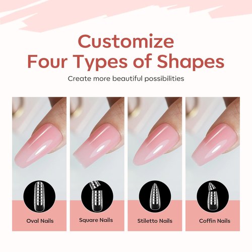 modelones Poly Gel Nail Kit 6 Colors with 8 W Nail Lamp Extension Gel Kit Jelly Milky White Pink Nude Complete Tools Beginner Thickening Solutions DIY at Home for Women