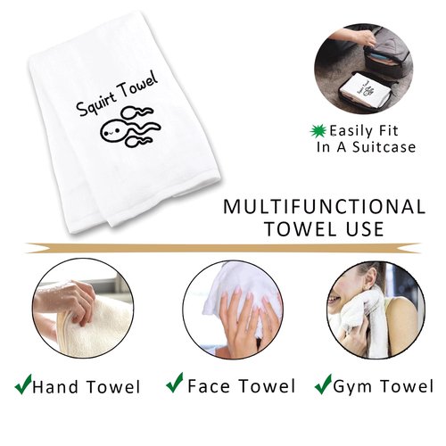 Funny Gag Gift Naughty Bathroom Towels Squirt Towel Whiee Washcloth Novelty Towel for Women