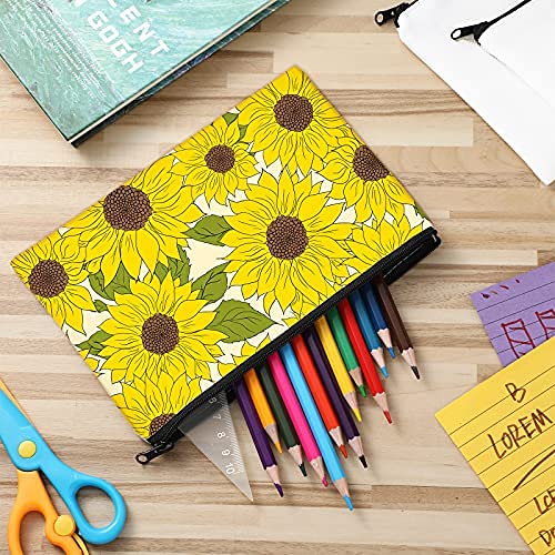 Xuniea 12 Pcs Cosmetic Bags Sublimation Blanks DIY Heat Transfer Makeup Bags Iron on Zipper Toiletry Pouch Canvas Pen Case(7.9 x 5.5 Inch,White)