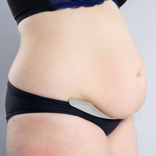 More of Me to Love Organic Cotton Tummy Liner 4-Pack (2 x Pearl White and 2 x Stone Gray) (Medium)