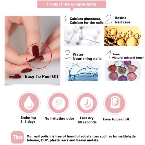 Tophany Non Toxic Nail Polish Set, Easy Peel Off and Fast Dry NailPolish Set for Pack, Eco Friendly and Organic Water Based Nail Polish for Women,Teens(20 Bottles)