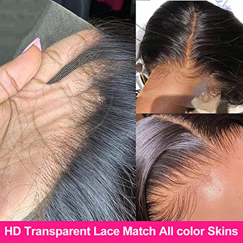 13x6 HD Lace Front Straight Human Hair Wigs for Woman Glueless 13x6 Lace Frontal Wigs Human Hair Pre Plcuked Straight Lace Frontal Wig Human Hair 13x6 Lace Front Wigs 34 Inch