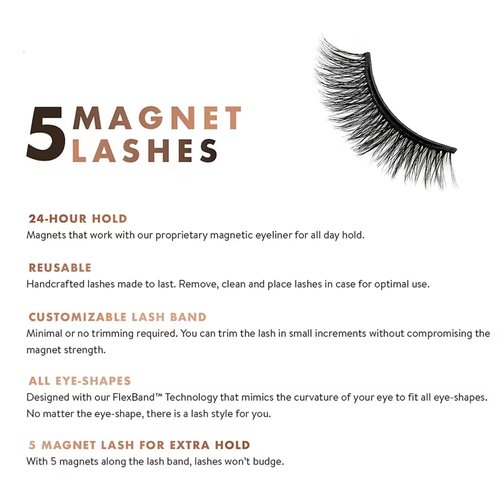 Amzmam 3D Magnetic Eyelashes Natural Look, Reusable with Easy to Wear and Remove，Waterproof