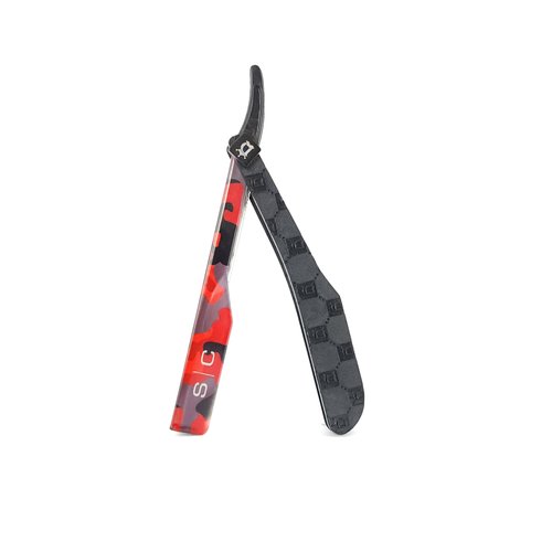 StyleCraft x Deluxe Line Professional Barber Straight Razor Camo Red (Blade not included)