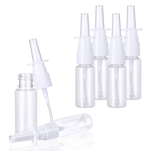 simarro 6Pcs Empty Nasal Spray Bottles, 20 ml Nasal Spray Bottles PET Refillable Atomiser Spray Bottle Reusable Empty Nasal Spray Bottle for Perfume, Essential Oils, Saline Solution