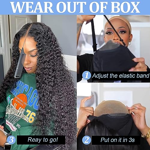 24 Inch Wear and Go Glueless 180% Density 5x5 HD Lace Closure Wigs Water Wave Lace Front Wigs Wet And Wavy Wigs For Beginners