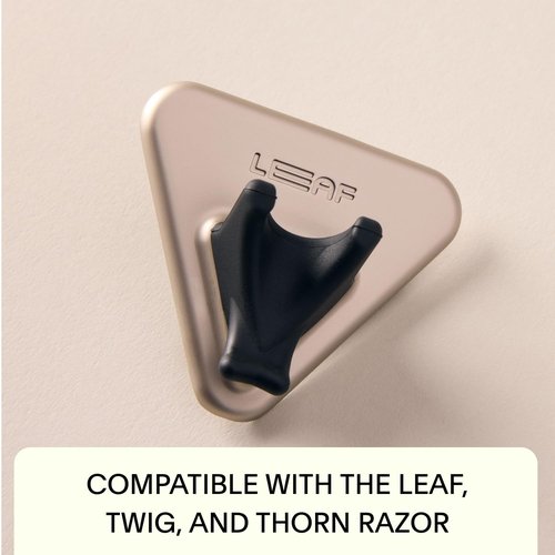 Leaf Shave | Chrome Shower Holder - Bathroom Adhesive Wall Hook Compatible With Leaf, Twig, and Thorn Razors