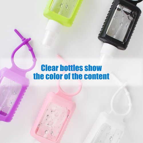 Ulbemoll 5 Pack Hand Sanitizer Travel Size Holder, 60ml/2oz Travel Keychain Spray Bottles Sanitizer Holder Refillable Containers for Kids and Adult | Spray