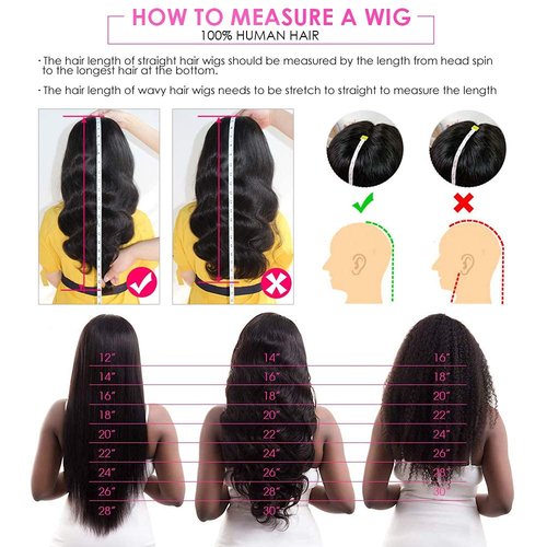 Luxvogue Straight Wave Human Hair Wig 4x4 Closure Glueless Wigs Human Hair Pre Plucked Pre Cut Lace Closure Glueless Wigs Elastic Band 200% Density Natural Color, 16 Inch