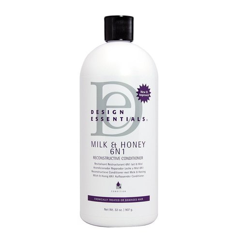 Design Essentials Milk & Honey 6N1 Reconstructive Conditioner, Strengthens & Restores Chemically Treated Hair, With HydraStrength Complex, 32 oz