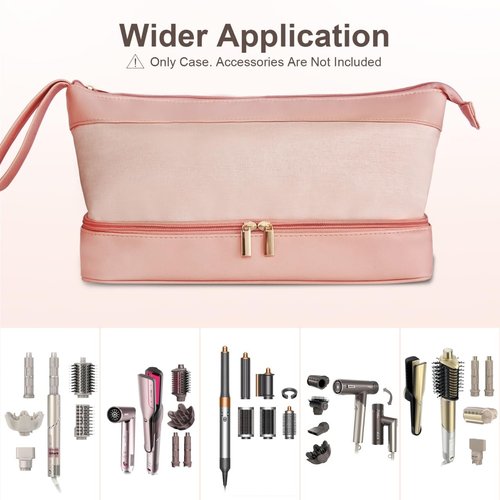 GENCAM Flexfusion Carrying Case for Shark, Travel Case for Shark Glam Ceramic/FlexFusion Hair Straightener, Travel Bag for Shark Flexfusion Air Ceramic HD641S/HD642S /HD6052S (Pink)