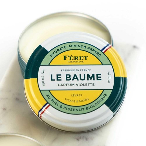 Feret Le Baume Multi-Purpose Balm – Violette – Deeply Hydrating Moisturizer for Dry Cracked Skin, Lips & Cuticles - Natural Lip Balm with Shea Butter & Honey -Made in France (1.7 Ounce (Pack of 1))