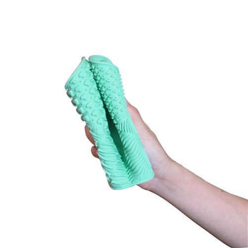LORMAY Silicone Makeup Brush Organizer + Makeup Brush Cleaning Mat - Brush Holder for Air Drying. Easy to Mount to Wall, Mirror, Dresser or Tile (Mint Green)