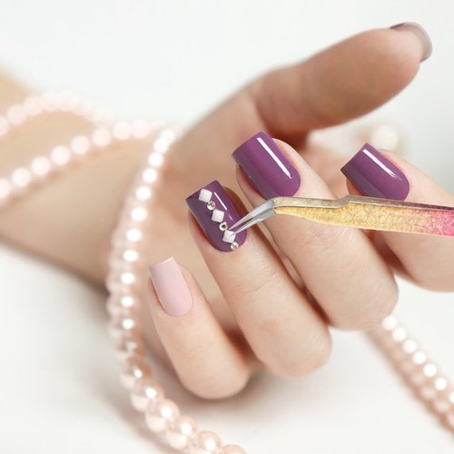 2PCS Rhinestone Sticker Tweezers Rhinestone Nail Art Tweezers,2PCS Nail Tweezer for Nails Art Stainless Steel Straight and Curved Pointed Tweezer for Stickers Crafts Jewel Gem Picker
