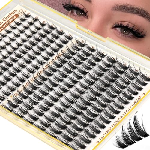 Manga Lash Clusters Fairy Eyelash Clusters Natural Cluster Eyelash Extensions Wispy 10-16mm Lashes Clusters Anime C-Curly Individual Lashes 208pcs Spiky Eyelashes Clusters by Ruairie