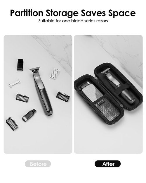 Yinke Hard Travel Case for OneBlade QP2520/QP2530/QP2620/QP2630 - EVA Waterproof Electric Trimmer & Razor Organizer with Guide Combs Storage Box, Black