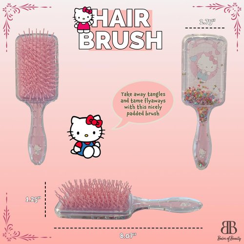 Balm of Beauty Hair Care Set Continuous Water Spray Bottle Brush Hair Clips Cute Kawaii Cartoon Dog Bunny Cat (Pink Kitty)