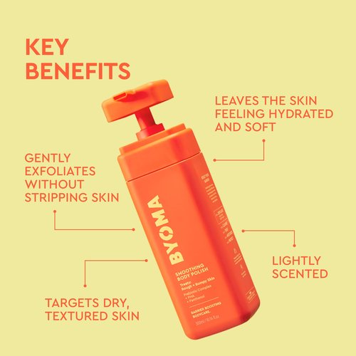 BYOMA Smoothing Body Serum & Polish Bundle – For Breakouts & Textured Skin – Exfoliating + Soothing with PHA, Succinic Acid & Blue Tansy – Skin Barrier Support – 10.4 fl oz + 6.76 fl oz